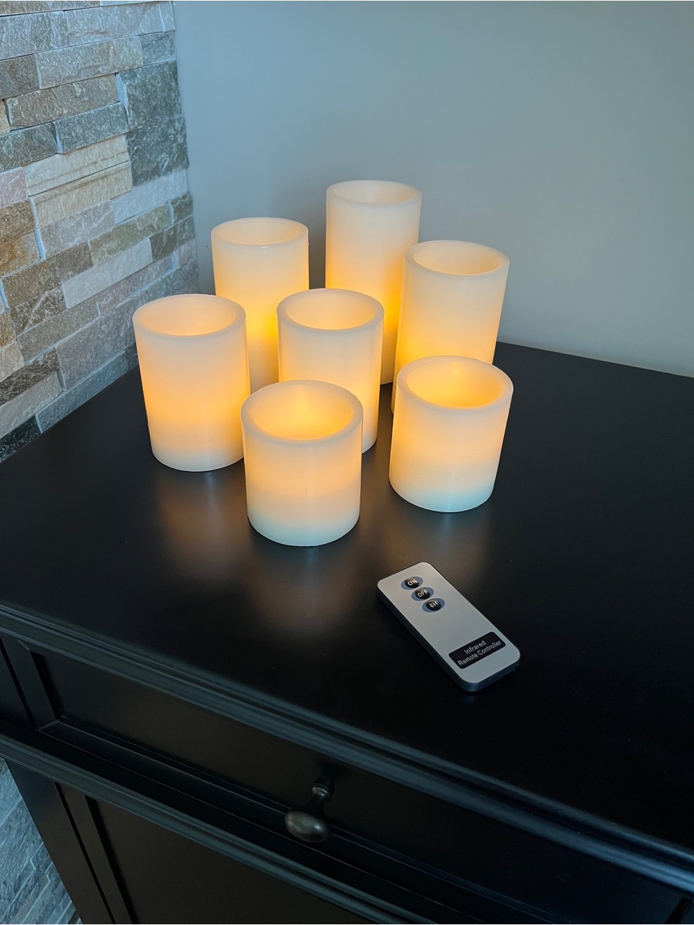 7-Piece Flameless LED Real Wax Candle Set - Wedding/Event/Home Decor